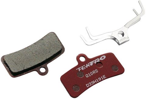 Tektro Q10RS Semi Metallic Organic Disc Brake Pads For Shimano 4 Piston Caliper With Return Spring Red Color Replacement Parts For Cycling Enthusiasts