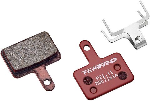 Tektro Red Disc Brake Pads Model P21.11 For 2 Piston Systems With Return Spring, 5mm Thick, Bicycle Cycling Components