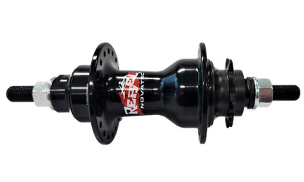 BICYCLE PARTS - HUB 9T DRIVER NUTTED BLACK 36H (4 SEALED BEARINGS OLD 110MM) 3/8MM X 165MM AXLE