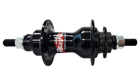 BICYCLE PARTS - HUB 9T DRIVER NUTTED BLACK 36H (4 SEALED BEARINGS OLD 110MM) 3/8MM X 165MM AXLE