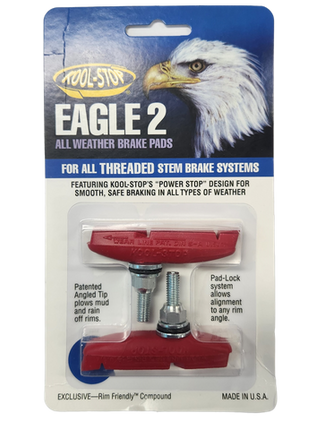 BICYCLE PARTS - BRAKE PADS - KOOL STOP EAGLE 2 RED THREADED KSE2TR
