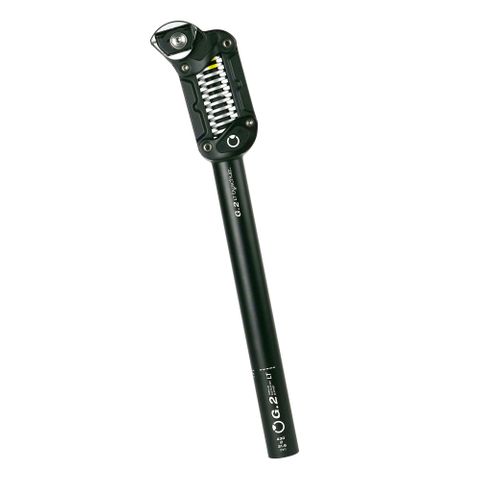 BICYCLE PARTS - SEATPOST - 30.9MM X 350MM - 30MM TRAVEL (C) STANDARD SPRING (80 - 105KG RIDERS) - BY, SCHULZ G.2 ST PARALLELOGRAM SUSPENSION - BLACK