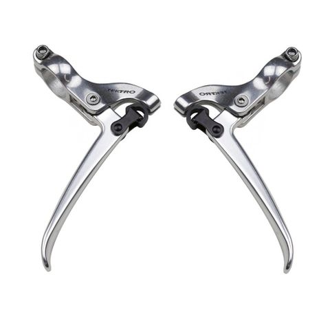 BICYCLE PARTS - BRAKE LEVERS - TEKTRO BRAKE LEVER FOR FLAT BAR ROAD, 3 FINGER TYPE, 22.4MM CLAMP, FOR CANTI OR ROAD CALIPER, ALLOY, SILVER/SILVER (SOLD IN PAIRS) (FL750)