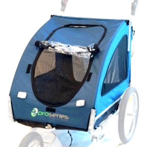 Proseries Blue Pet Trailer Jogger Cover And Floor With Reflectors For Cycling Adventures, Durable Outdoor Gear For Your Companion