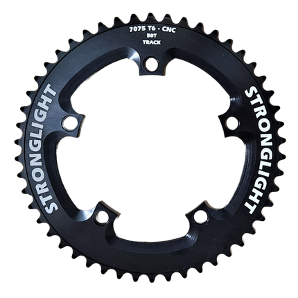 Stronglight Track Chainring 50T 130mm BCD 5 Hole 1/2 X 1/8 Speed For Cycling - 7075 CNC Aluminum Black Single Speed Fixie Bike Parts