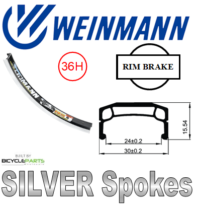 Mach1 Weinmann DM30 20" Bicycle Wheel With Novatec Hub And Mach 1 Spokes - Black Rim, Silver Spokes, 3/8 Nutted Front Hub - Ideal For Cycling Enthusia