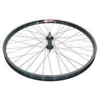 Alex Rims Alex DM 26 X 2.125" Bicycle Front Wheel With Black Alloy Hub And Silver Spokes, 31.4mm Wide Eyeleted Rim For Enhanced Durability And Perform