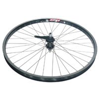 Alex Rims ALEX DM24 26-inch Eyeleted Alloy Rim Wheel With Coaster Hub, Silver Mach 1 Spokes - Bicycle Replacement Parts For Cycling