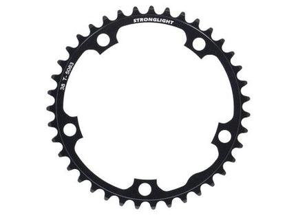 BICYCLE PARTS - ROAD CHAINRING, STANDARD TYPE S - 5083 BLACK, 9/10 SPEED, 130 BCD INNER. 38T, 5 ARMS, A QUALITY STRONGLIGHT PRODUCT, CHAINRING - 267075