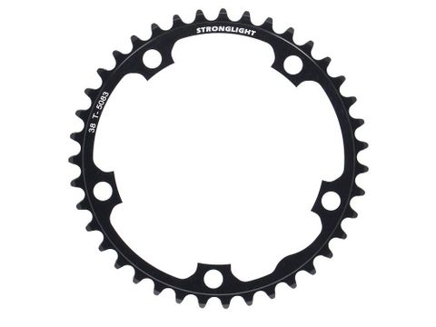 BICYCLE PARTS - ROAD CHAINRING, STANDARD TYPE S - 5083 BLACK, 9/10 SPEED, 130 BCD INNER. 38T, 5 ARMS, A QUALITY STRONGLIGHT PRODUCT, CHAINRING - 267075