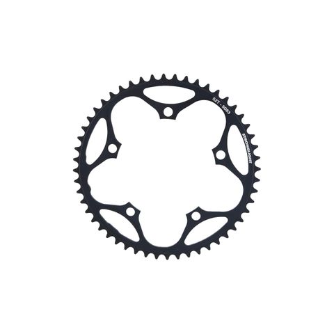 Stronglight 52T Road Chainring Black 5-Arm 130 BCD Outer 9/10 Speed Cycling Component For Performance Road Bikes - Durable Aluminum Alloy