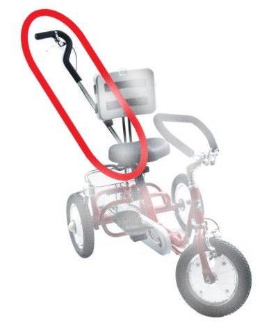 BICYCLE PARTS - REAR STEER KIT FOR REHATRI TRIKE 12 FRONT AND REAR WHEEL SIZE, RED