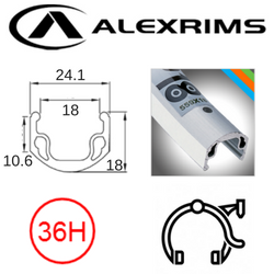 BICYCLE PARTS - RIM - 27 X 1 - 1/4 X 25MM - ALEX AP - 18 - 36H - (630 X 18) - SCHRADER VALVE - RIM BRAKE - S/W - SILVER - (ERD 605)