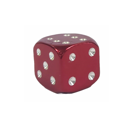 BICYCLE PARTS - VALVE CAP DICE ALLOY RED 12MM A/V