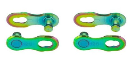 BICYCLE PARTS - CONNECTING LINK, AURORA GREEN KMC, FOR 12 SPEED, 2PC/KMC CARD.