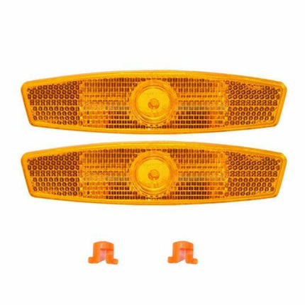 BICYCLE PARTS - SPOKE REFLECTORS, DOUBLE FACED, FRONT & REAR, AMBER