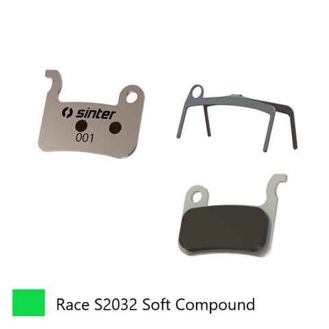 BICYCLE PARTS - BRAKE DISC PADS - MTB PREMIUM RACE PADS (EXTRA BITE), GREEN, SHIMANO A TYPE | TRP XTR BR - M975 | BR - M966 | BR - M965 | XT BR - M776 | BR - M775 | BR - M765 ETC QUALITY SINTER PRODUCT