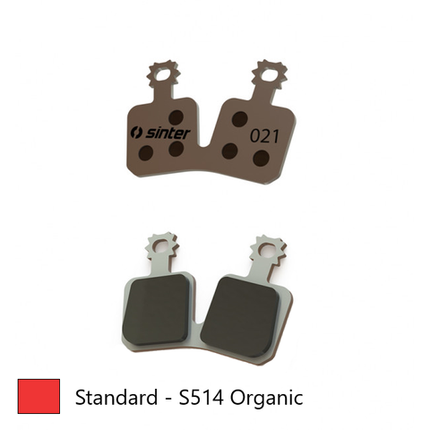 BICYCLE PARTS - BRAKE DISC PADS - MTB PREMIUM STANDARD PADS, RED, MAGURA MT TRAIL (FW), MT5, MT5 ESTOP, MT5E, MT7 - QUALITY SINTER PRODUCT MADE IN SLOVENIA