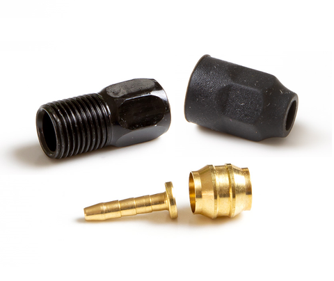 BICYCLE PARTS - CLARKS HOSE REDUCTION KIT - TO FIT 5MM HOSE WITH 2.1MM ID - INCLUDES OLIVE, BARB, COMPRESSION NUT, RUBBER BOOT. (ALSO SUITS SHIMANO BH90)