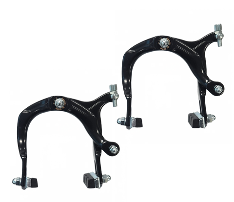 BICYCLE PARTS - BRAKE - BMX CALIPER BRAKE SET, 73 - 92MM REACH, NUTTED, BLACK (FRONT & REAR)