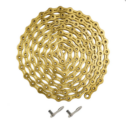 BICYCLE PARTS - CHAIN 1/2 X 1/8 X 116L, SINGLE SPEED GOLD (YBN SLA - 410)