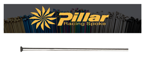 BICYCLE PARTS - SPOKES - STRAIGHT PULL, PILLAR SILVER SPOKES, 310MM ( NO THREAD ), 14 GAUGE, STAINLESS STEEL, (SOLD INDIVIDUALLY)