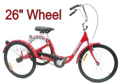 BICYCLE PARTS - TRIKE 26 6 SPEED SHIMANO, 2500 SERIES (DESIGNED IN AUSTRALIA) BRIGHT RED