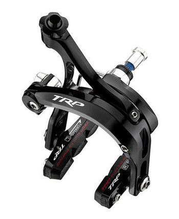 BICYCLE PARTS - TRP CALIPER BRAKE SET, R879, , BLACK, TEFLON BUSHING, W/ CARTRIDGE PADS. (FRONT AND REAR)