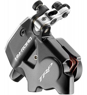 BICYCLE PARTS - TRP HY - RD CABLE ACTUATED HYDRAULIC DISC BRAKE CALIPER BLACK. FLAT MOUNT. FOR ROAD & CX, FRONT OR REAR. DOES NOT INCLUDE ROTOR