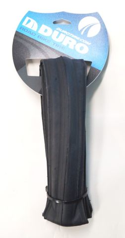 BICYCLE PARTS - TYRE 700 X 25C BLACK/ SKINWALL TAIWAN PREMIUM, 150TPI , FOLDABLE, ROAD TREAD - DURO SLICKSTER ULTRA - 3MM PUNCTURE PROTECTION INTERNAL COMPOUND (25 - 622)