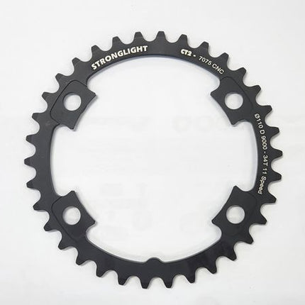 Stronglight CT2 7075 CNC Road Chainring 34T 110mm BCD 4B Hole Black For 11 Speed Shimano DI2 - Lightweight Cycling Part