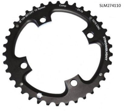 BICYCLE PARTS - CHAINRING STRONGLIGHT MTB SRAM XO - 104BCD - 2X10 36T BK - 7075 9/10S DOUBLE OUT (USE WITH CHAINRING BOLT SL350134)