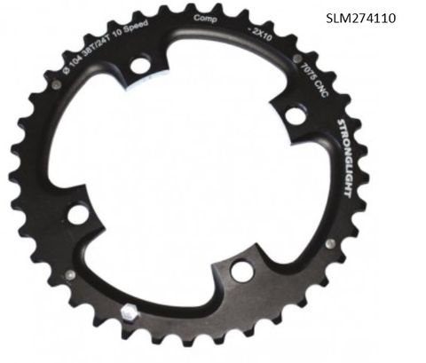 BICYCLE PARTS - CHAINRING STRONGLIGHT MTB SRAM XO - 104BCD - 2X10 36T BK - 7075 9/10S DOUBLE OUT (USE WITH CHAINRING BOLT SL350134)