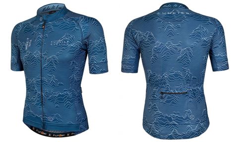 BICYCLE PARTS - BLUE PRO JERSEY - FUNKIER ROSSINI, RACE FIT, FULL ZIP, MENS - LARGE