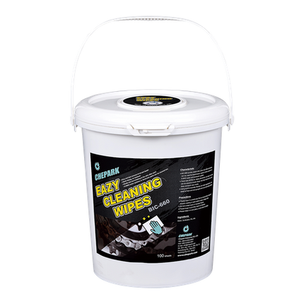 BICYCLE PARTS - CHEPARK EAZY BICYCLE CLEANING WIPES, SIZE 26 X 30CM, 100 PCS IN DISPENSER BUCKET