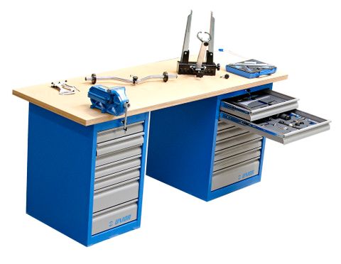 BICYCLE PARTS - UNIOR MASTER WORKBENCH 628622 INC/ TWO TOOL CHEST, FIFTEEN DRAWERS , SEVEN DRAWERS FULL OF TOOLS, IN HIGH QUALITY FOAM TRAYS. 215PCES