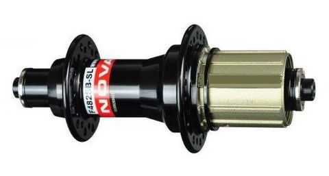 BICYCLE PARTS - HUB, NOVATEC 8/11 SPEED SUPERLITE Q/R BLACK 24H (130MM OLD) - B2 BODY, W/O QR (SLOTTED, WILL TAKE AERO SPOKE)