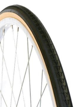 BICYCLE PARTS - TYRE 27 X 1.1/4 BLACK WITH GUM WALL SPEED TREAD 85PSI, QUALITY VEE RUBBER TYRE (32 - 630)