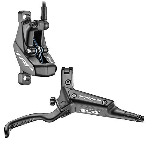 BICYCLE PARTS - TRP DHR EVO REAR, DISC BRAKE SET, REAR, FOR LEFT HAND, ALLOY, HYDRAULIC 4 - PISTON. BLACK (USES 2.3MM ROTOR ONLY - ROTOR NOT INCLUDED)