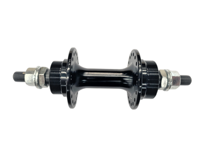 BICYCLE PARTS - HUB FLIP FLOP NUTTED BLACK 36H, 3/8 NUTTED AXLE.