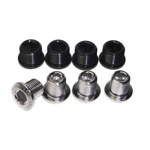 BICYCLE PARTS - CHAINRING BOLT KITS, MTB SCREW FOR SRAM XO XX X7 X9 (4 ARMS)STEEL & ALLOY, SILVER (7.85 OD X 10.24MM) / BLACK (9.95 OD X 8.65MM)
