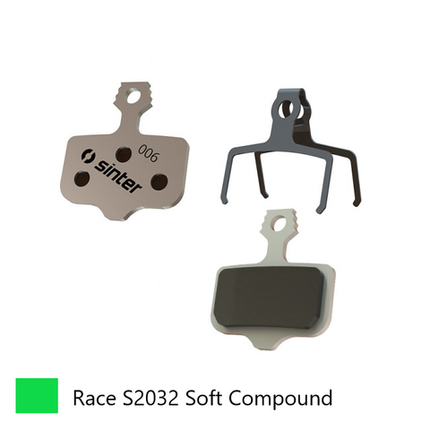 BICYCLE PARTS - BRAKE DISC PADS - MTB & ROAD PREMIUM RACE PADS (EXTRA BITE), GREEN, AVID | SRAM | TRICKSTUFF - ELIXIR 9, 7, 5, 3, 1 | CR | CR MAG | R | XX | XO QUALITY SINTER PRODUCT MADE IN SLOVENIA