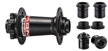 BICYCLE PARTS - HUB FRONT 3 IN 1 SEALED DISC 100MM O.L.D INCLS HARDWARE 32H (QR, 9MM THROUGH, 20MM THROUGH END CAPS)