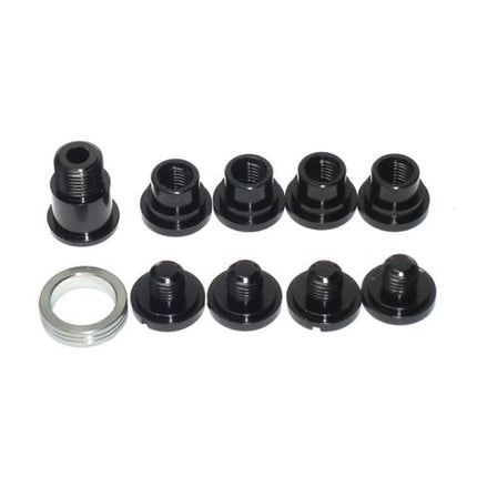BICYCLE PARTS - CHAINRING BOLT KITS, CAMPAGNOLO SCREW FOR DOUBLE (5 ARMS) - B & C TYPES ALLOY BLACK
