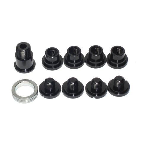 BICYCLE PARTS - CHAINRING BOLT KITS, CAMPAGNOLO SCREW FOR DOUBLE (5 ARMS) - B & C TYPES ALLOY BLACK