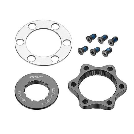 TRP Disc Rotor Adapter 6 Bolt To Center Lock 12mm Thru Axle Black Aluminum Cycling Brake Part For Enhanced Performance
