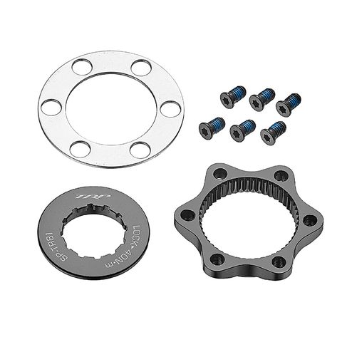 TRP Disc Rotor Adapter 6 Bolt To Center Lock 12mm Thru Axle Black Aluminum Cycling Brake Part For Enhanced Performance