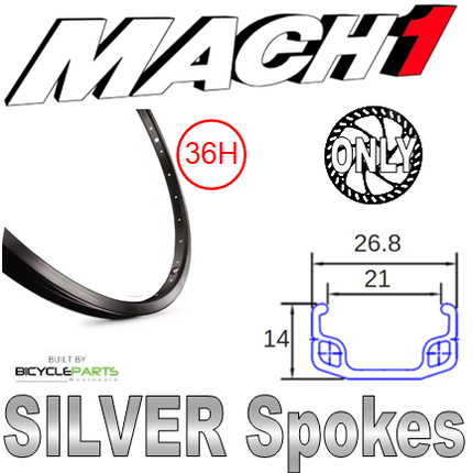 Mach1 26 Inch Bicycle Wheel 36H Black Rim Novatec Hub Silver Spokes 8/10 Speed Disc Brake Compatible For Cycling Enthusiasts