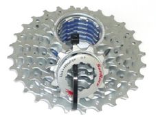 BICYCLE PARTS - CASSETTE - 7 SPEED, 12 - 28T, SILVER, QUALITY SUNRACE PRODUCT
