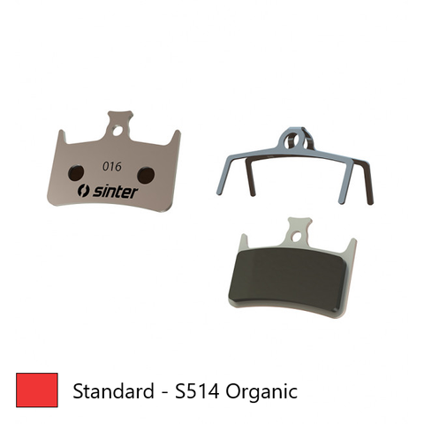 BICYCLE PARTS - BRAKE DISC PADS - MTB PREMIUM STANDARD PADS, RED, HOPE MONO M4, HOPE RX4 (SHIMANO FM), HOPE STEALTH RACE E4, HOPE TECH M4, TECH 3 E4 - QUALITY SINTER PRODUCT MADE IN SLOVENIA